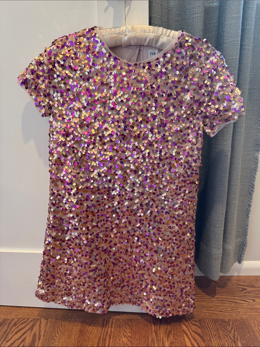 GAP Girls Pink & Gold Sequin Party Dress